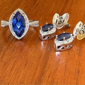 Macy's Silver and Blue Ring Set